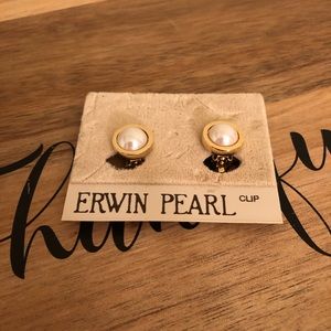 Vintage Erwin Pearl Clip Earrings Domed Elegant